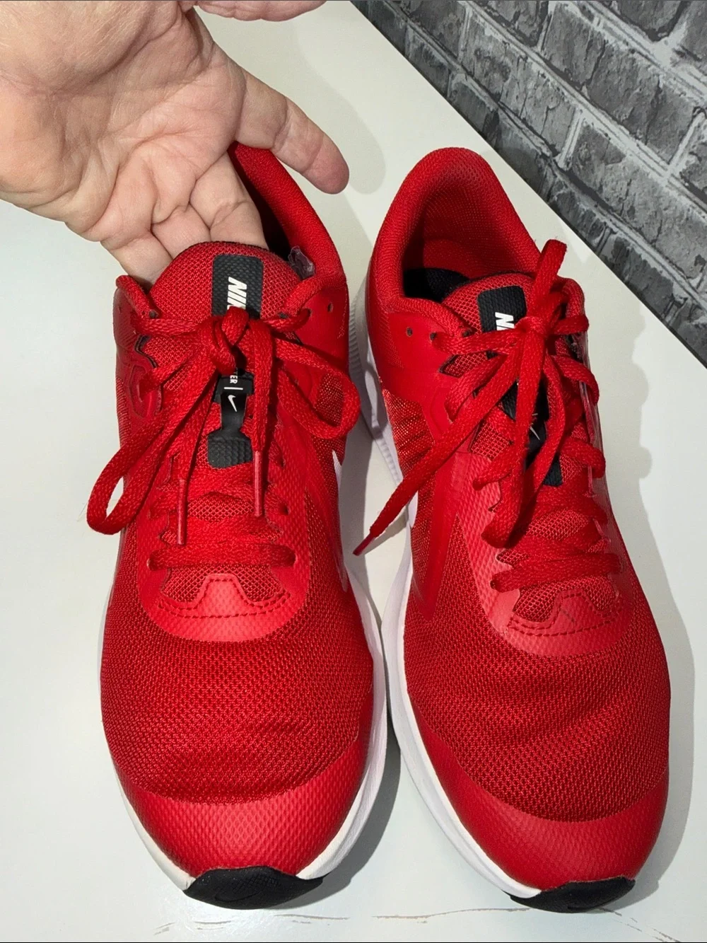 Nike Red and White Running Sneakers